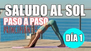 SALUDO AL SOL PASO A PASO 💜 YOGA PARA PRINCIPIANTES [upl. by Ramsden]