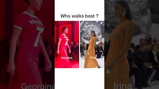 Georgina or irina walk  Georgina walk in vetements Paris fashion show in a Ronaldo inspired dress [upl. by Lachus446]