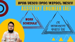 Assistant Engineer AE Work Schedule in BPDBDESCODPDCWZPDCLNESCO  সহকারী প্রকৌশলী এর কাজ [upl. by Phillip]