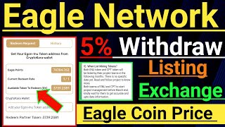 Eagle Network Full Withdrawal प्रॉसेस।Egon Coin listing exchange।Eagle Coin Price Prediction। Eagle [upl. by Clayson]