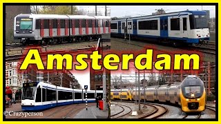 Train Metro Tram in Amsterdam [upl. by Pearman369]