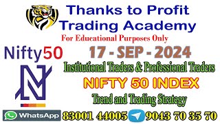 On 17 SEP 2024 NIFTY50 INDEX Trend and Trading Strategy [upl. by Gorlicki]