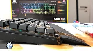 COLA über die Tastatur gekippt Corsair K68 RGB im Check inkl Härtetest [upl. by Ennairrac793]