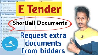 E Tender Shortfall Documents Ka Use Kaise Kare  Etender Process [upl. by Razal]