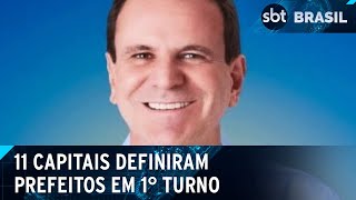 11 capitais definem eleição no 1º turno 10 são reeleições  SBT Brasil 071024 [upl. by Materi]