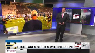 VIDEO ETSU players find Kevin Bilodeaus phone after win over The Citadel [upl. by Tebor]