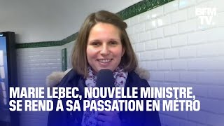 La nouvelle ministre Marie Lebec se rend à sa passation de pouvoir en métro [upl. by Odirfliw]