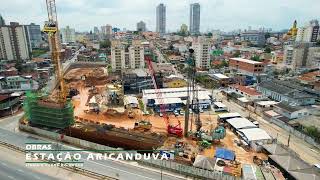 OBRAS ESTAÇÕES ARICANDUVA GUILHERME GIORGI LINHA2 VERDE VOLTAMOS PCONFERINDO O QUE FEITO ATÉ AGORA [upl. by Lutim]