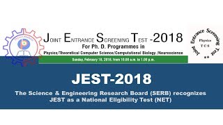 JOINT ENTRANCE SCREENING TEST  2018  JEST2018 Notification [upl. by Eanil264]