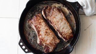 How to Cook a Frozen Steak in a Cast Iron Skillet No Defrosting Required [upl. by Benilda]