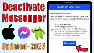 How to Deactivate Messenger 2023  deactivate messenger account 2023 on iPhone  IOS Temporarily [upl. by Alliuqat364]