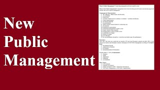 What is New Public Management NPM Characteristics and Components  CSSPMS Public Administration [upl. by Ummersen]