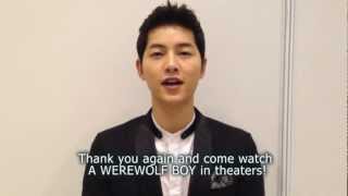 A Werewolf Boy 늑대소년  Cast Shout Out Song Joongki [upl. by Saleme]