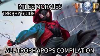 SpiderMan Miles Morales Trophy Guide TROPHY POP COMPILATION [upl. by Ticon]