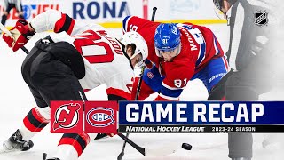 Devils  Canadiens 1024  NHL Highlights 2023 [upl. by Ahcsat150]