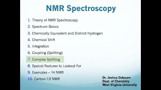 NMR  7 Complex Splitting [upl. by Yul]