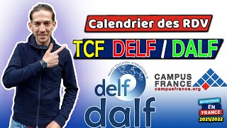 Calendrier Rendez Vous TCF DELFDALF 20212022  Démarche Campus France visa étude Walid PH [upl. by Alfonse]