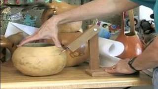 Decorative Gourd Art amp Crafts Ideas  How to Cut a Gourd [upl. by Naashar]