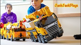 Pretend Play Crane Fishing for Surprise Toys  JackJackPlays [upl. by Nikal]