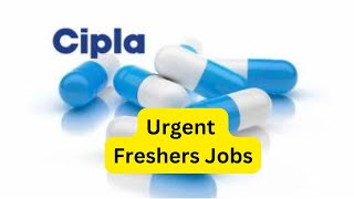 Cipla Openings Freshers cipla ciplajobs freshersjobs [upl. by Giarla]