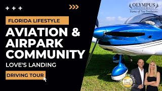 Private Aviation Hangar Homes Airpark Community Tour Loves Landing Florida Live With Your Airplane [upl. by Ramah280]