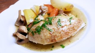 Hähnchen in der Pfanne zubereiten mit Soße und Beilagen Tipps für gedünstetes Huhn im Ganzen [upl. by Rosette]