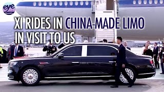 Chinas Xi brings homemade Hongqi N701 Limo landing in San Francisco [upl. by Atibat]