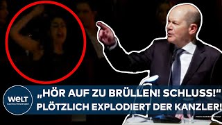 OLAF SCHOLZ quotHör auf zu brüllen Schlussquot Plötzlich explodiert der Kanzler bei Rede in Leipzig [upl. by Shanahan905]