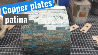 Model Ship Santisima Trinidad cross section  part 5  Patina copper plates [upl. by Leanatan]