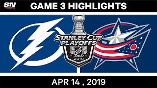 NHL Highlights  Lightning vs Blue Jackets Game 3 – April 14 2019 [upl. by Cinomod]