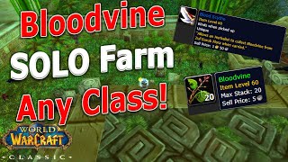 WoW Classic  SOLO Bloodvine Gold Farm ANY CLASS 20 Potential HerbsRun [upl. by Netsoj]