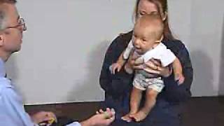 PediatricNeuro Exam 6 month Postural Reflexes [upl. by Notsew]