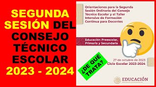 Soy Docente SEGUNDA SESIÓN DEL CONSEJO TÉCNICO ESCOLAR 2023  2024 [upl. by Ginnie]