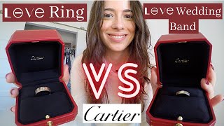 Cartier LOVE Ring Comparison  LOVE Ring VS LOVE Wedding Band  Difference btwn Thick  Thin Ring [upl. by Hairem]