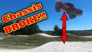 Traxxas UDR  BROKE  Slash 4x4  BROKE  DJI Mavic AIR Drone  CRASHED BMX Track Carnage [upl. by Omor32]