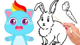 APRENDE CON MIMI 🌈🐇 Aprendemos curiosidades sobre los conejos  Aprende jugando y coloreando [upl. by Marjorie]