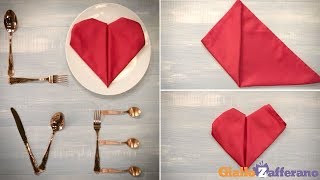 Tovagliolo a forma di cuore  Tutorial [upl. by Robbyn791]