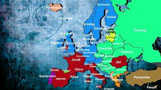 European languages comparison  Days of the week [upl. by Lyj359]