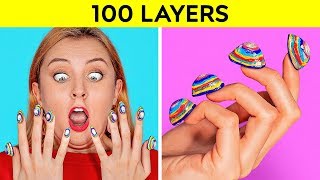 100 LAYERS CHALLENGE  100 Layers of Makeup  Ultimate 100 Coats by 123 GO CHALLENGE [upl. by Metsky]