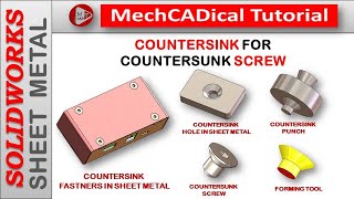 Countersink Hole For Countersunk Screws In SolidWorks Sheet Metal [upl. by Dniren266]