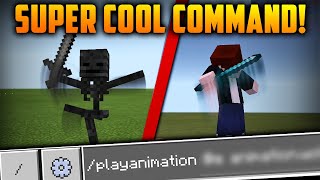 How to use playanimation command  examples NEW in 11610052  Minecraft PEBE [upl. by Enois]