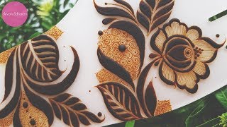 Bold GulfArabic henna design Henna tutorials classes and lessons by Devaky S Dharan [upl. by Nallij653]