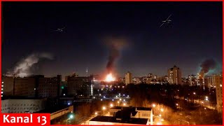 Hundreds of Ukrainian drones attacked Moscow and Russian regions flights suspended  video footage [upl. by Margaret730]