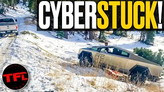 Cybertruck vs Snow FAIL Rescued by Old Ford F250 [upl. by Libbey]