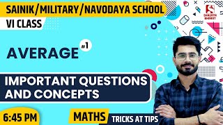 54 Average Part 1 Maths Class for NAVODAYA  SAINIK  MILITARY School  By Sanjay Sir [upl. by Zackariah390]