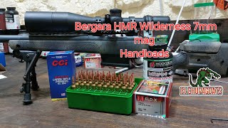 HANDLOADS WITH BERGARA HMR WILDERNESS 7MM REM MAG ACCURACY TEST [upl. by Namrac]