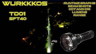 Wurkkos TD01 SFT40 new thrower flashlight review in HDR  Night shots and runtimes  Comparison [upl. by Tresa]