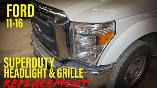 Ford Superduty Headlight Assembly Replacement 20112016 [upl. by Monson]