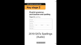 KS2 SATs 2019 Spellings [upl. by Lot508]