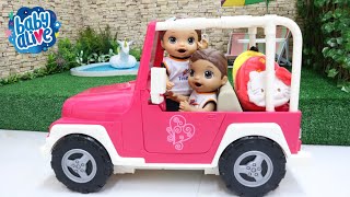 BABY ALIVE GÊMEOS LAURINHA E FELIPINHO VÃO PRA ESCOLA DIRIGINDO O CARRO [upl. by Swann576]